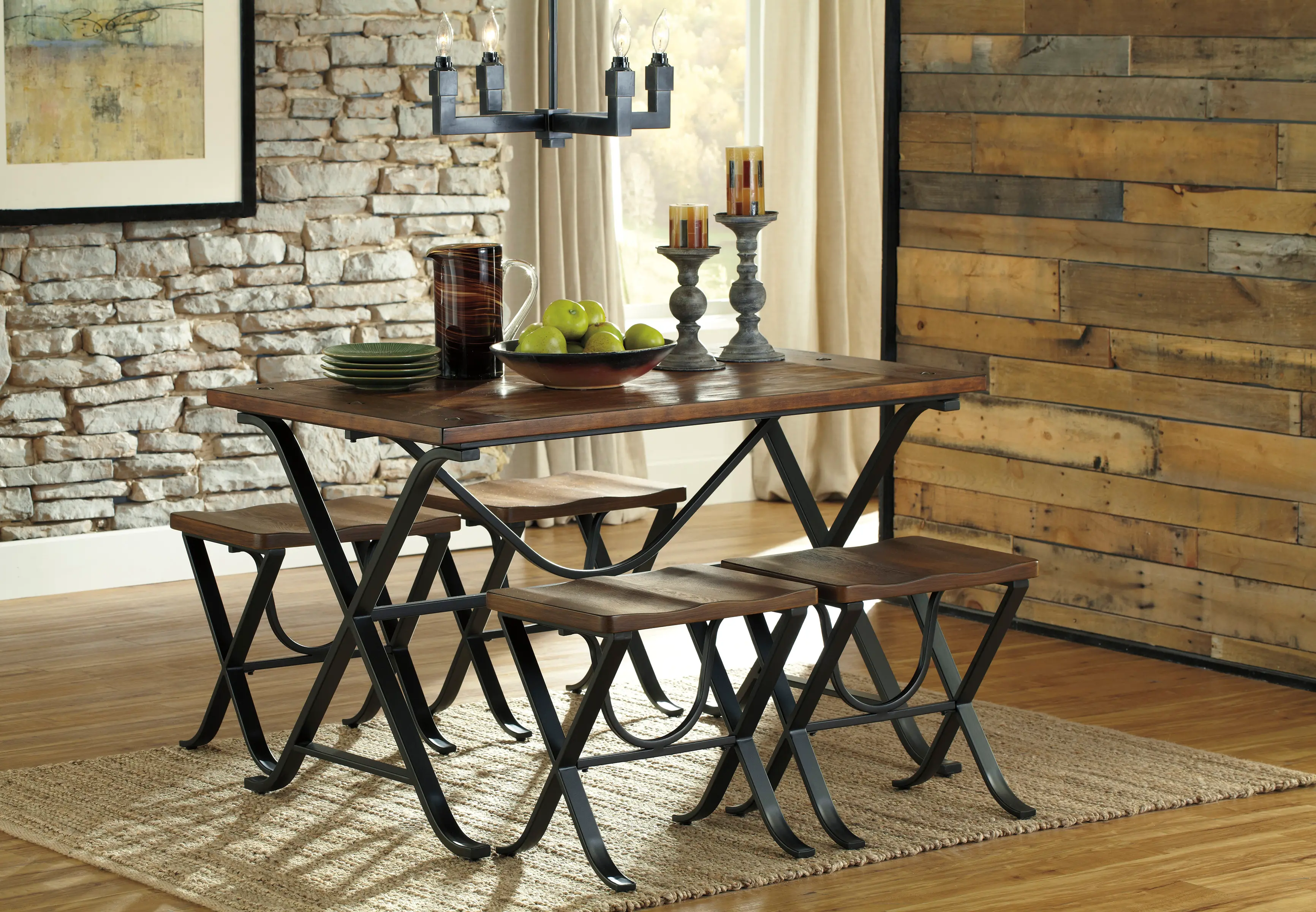 Brown 5 Piece Dining Set - Freimore-4