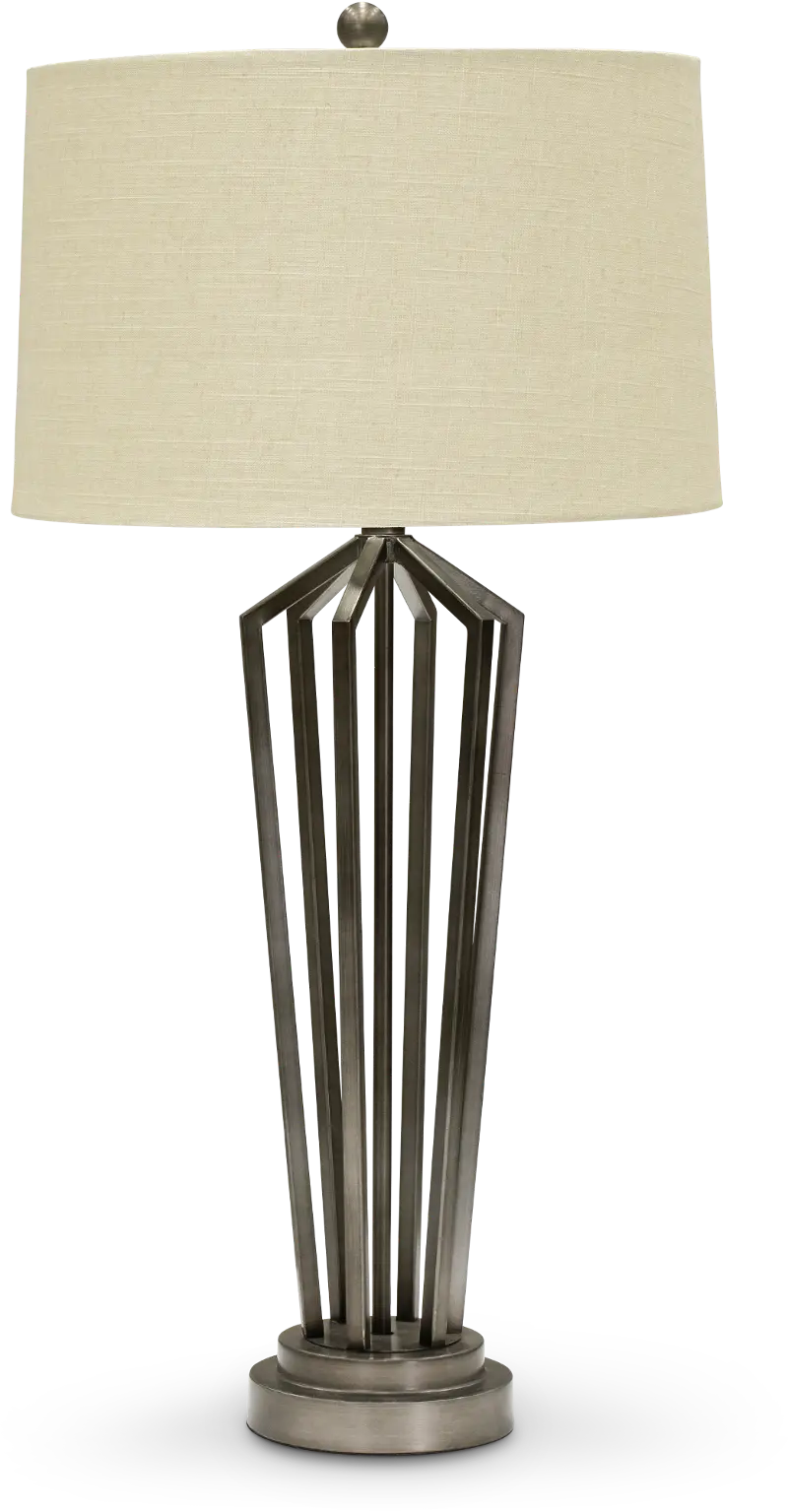 34 Inch Dark Silver Metal Table Lamp