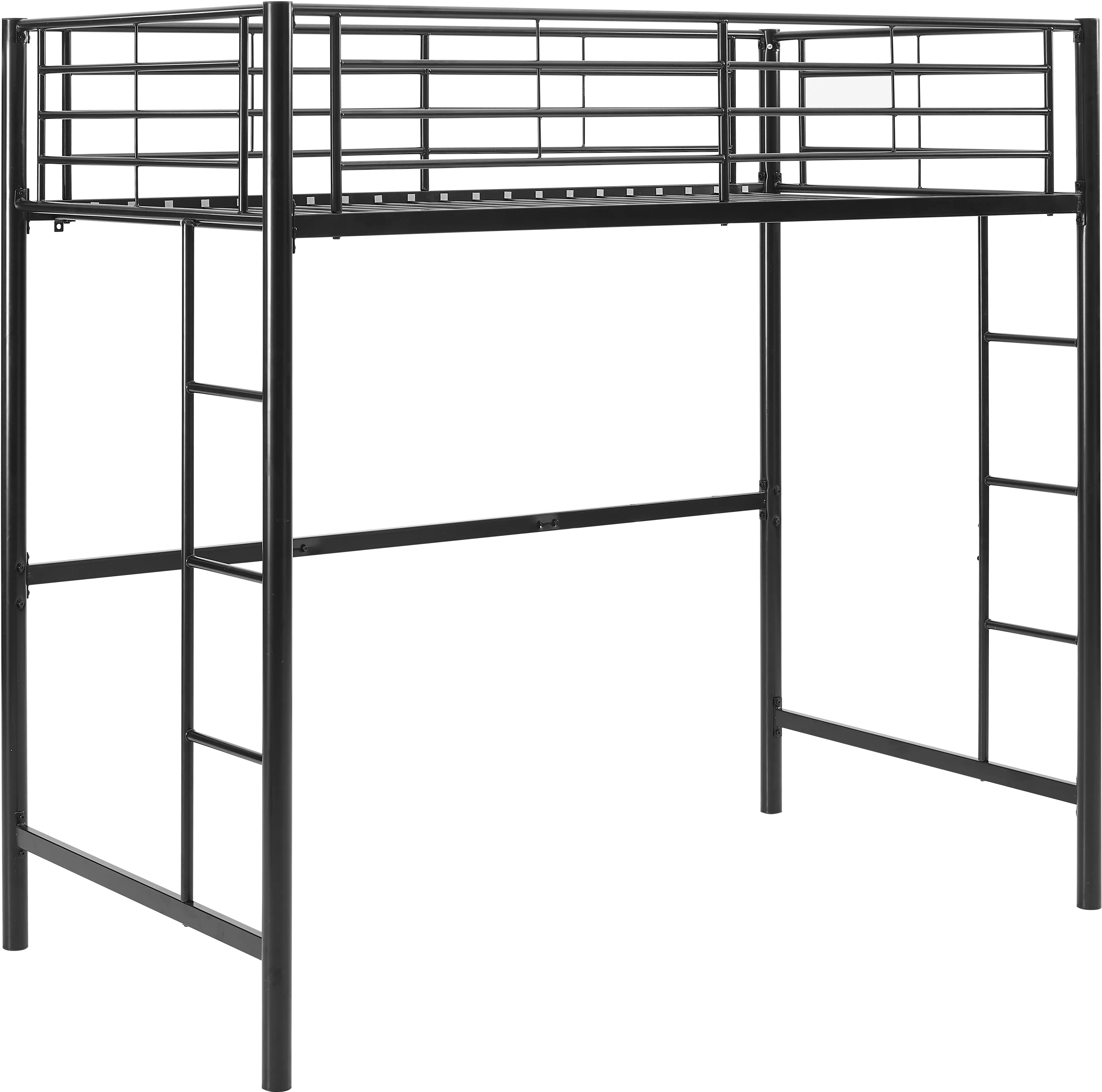 BTOLBL Premium Black Metal Twin Loft Bed - Walker Edison-1