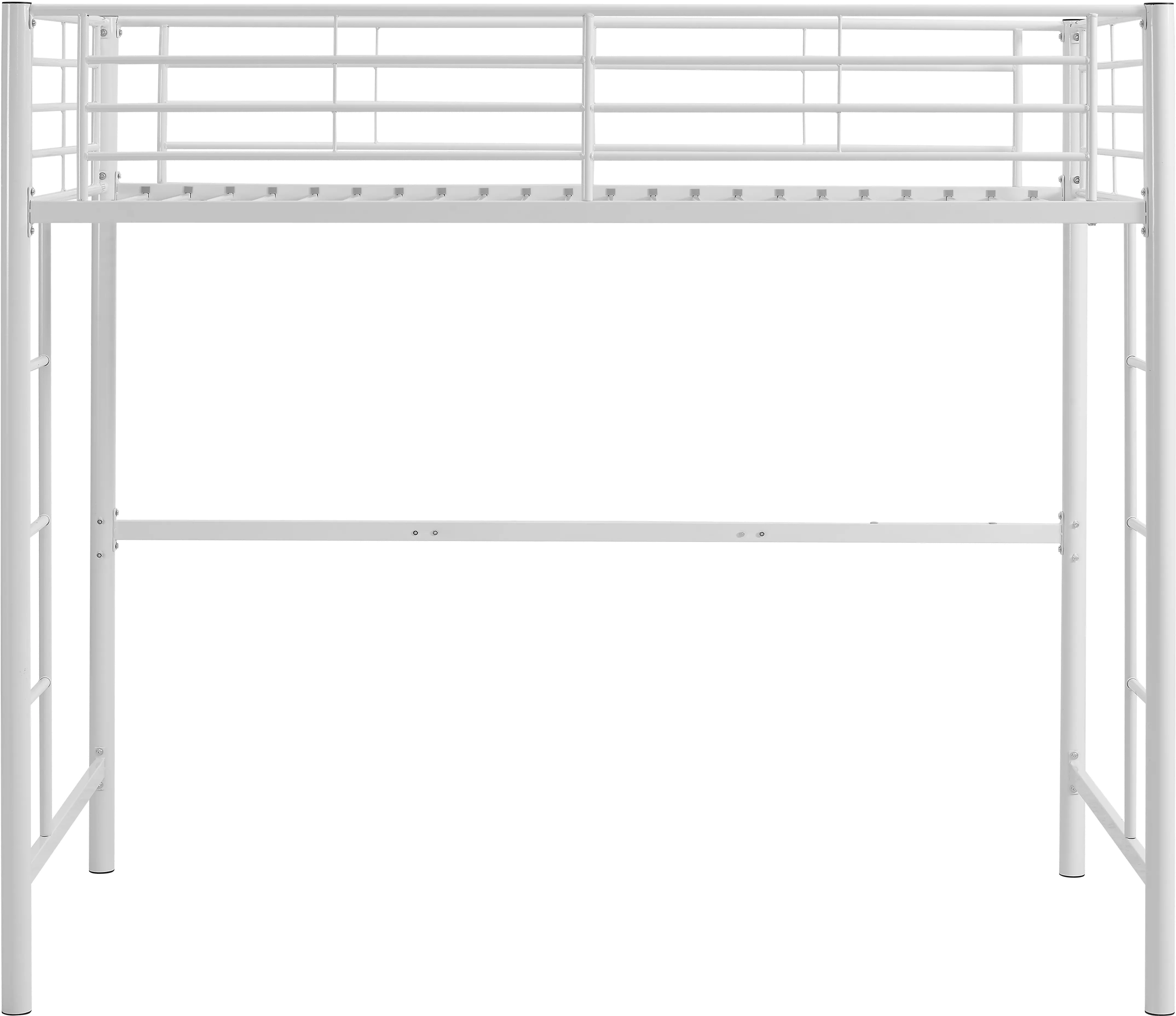 BTOLWH Premium White Metal Twin Loft Bed - Walker Edison-1