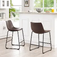 CHL26BR Slope Brown Counter Height Stool, Set of 2