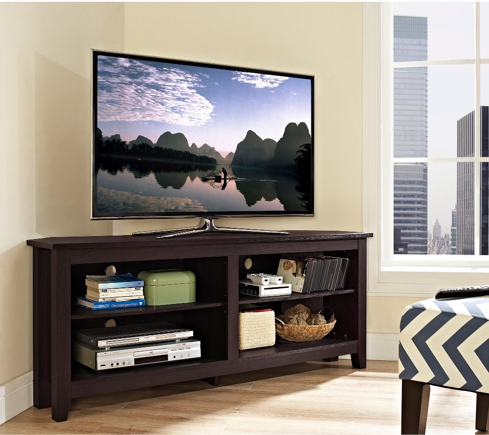 Whitney Espresso 58 Inch Corner TV Stand - Walker Edison