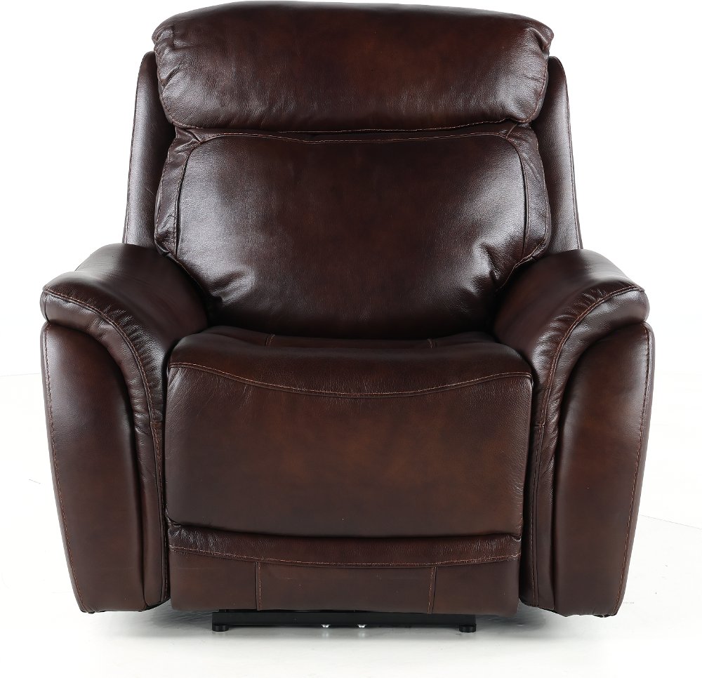 Happy-Happy Brown Leather-Match Power Recliner