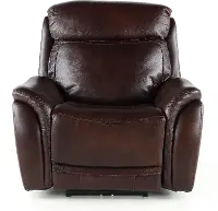 Happy-Happy Brown Leather-Match Power Recliner
