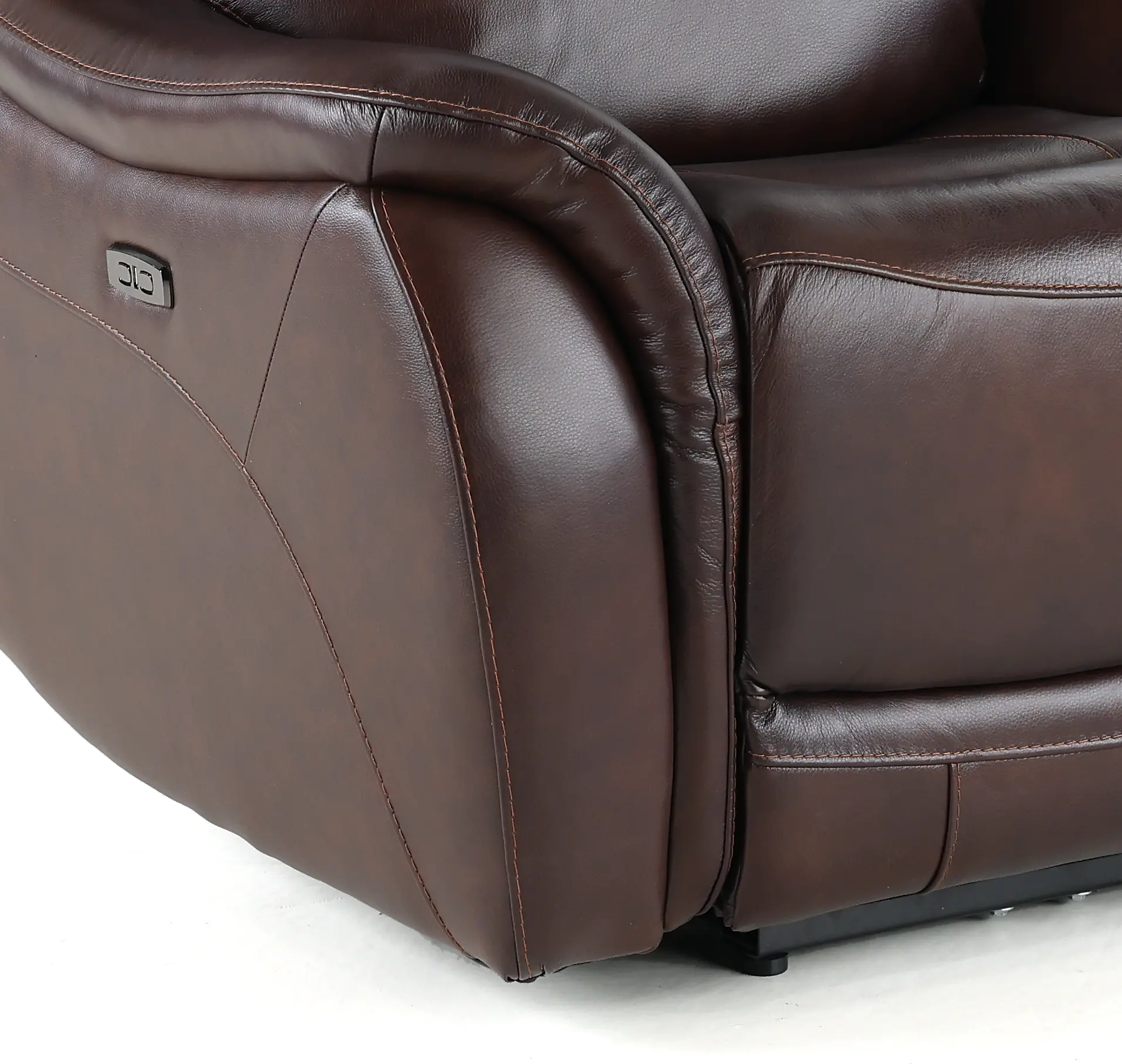 Happy-Happy Brown Leather-Match Power Recliner-2