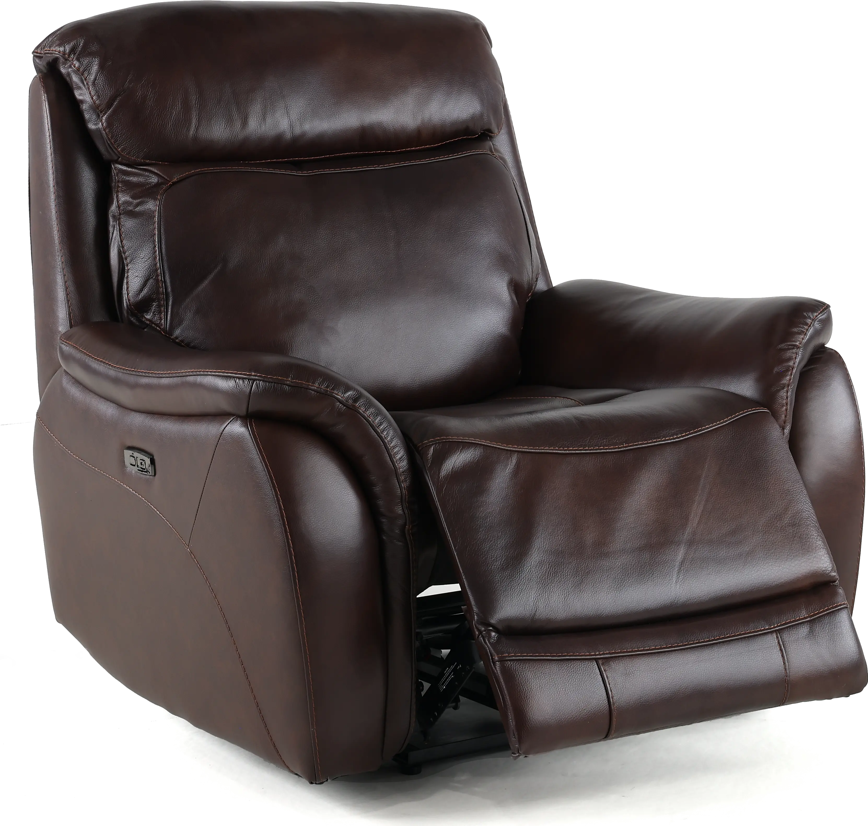 Happy-Happy Brown Leather-Match Power Recliner-5