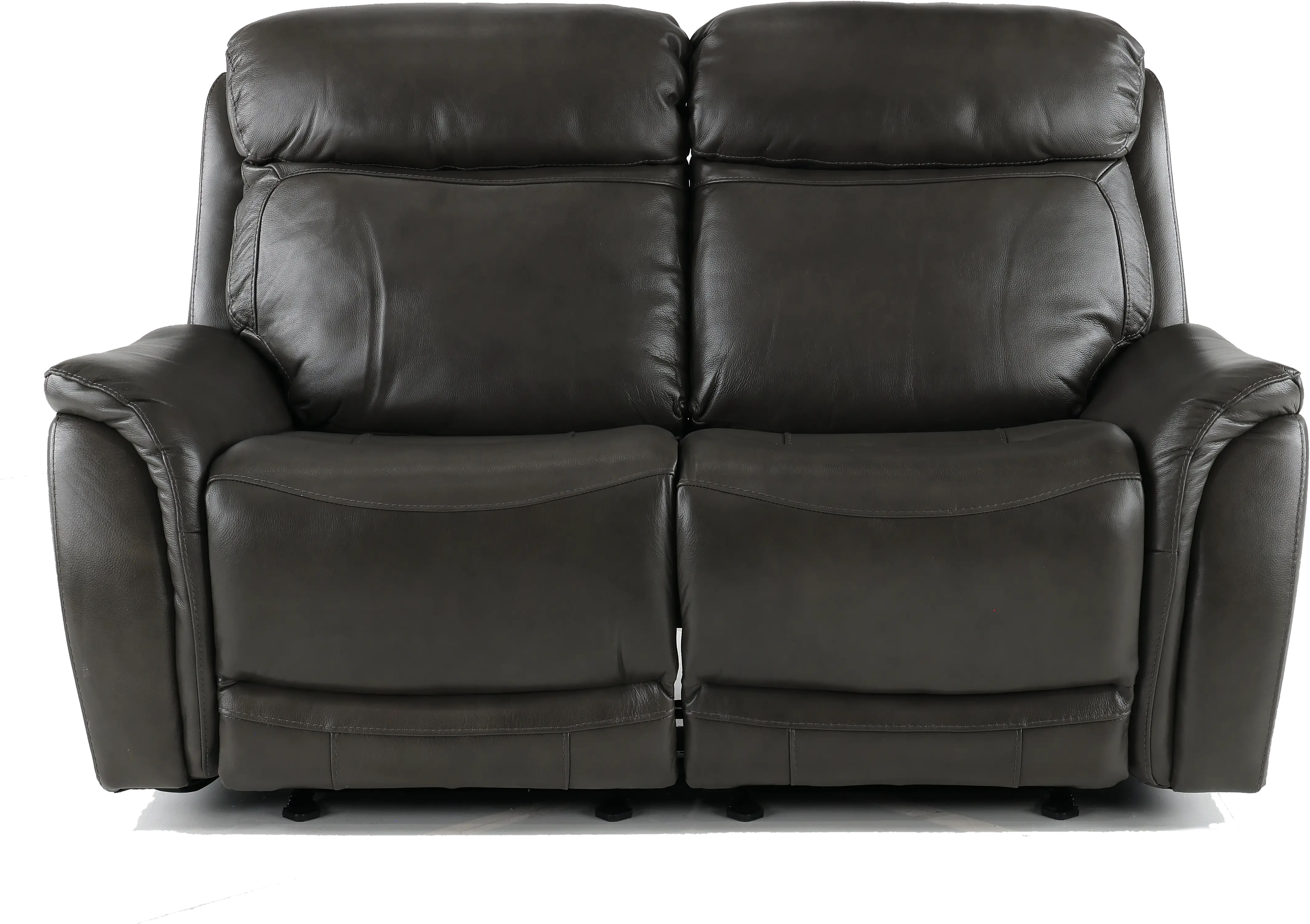 Happy-Happy Gray Leather-Match Power Glider Reclining Loveseat-1