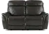 Happy-Happy Gray Leather-Match Power Glider Reclining Loveseat