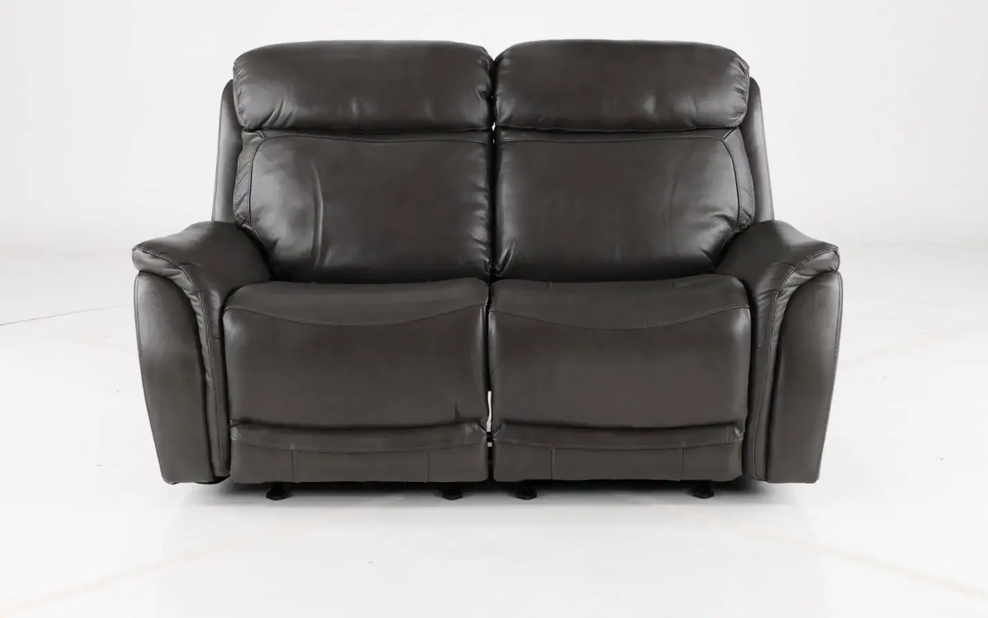 Happy-Happy Gray Leather-Match Power Glider Reclining Loveseat-6