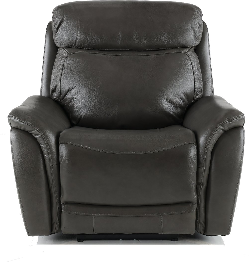 Happy-Happy Gray Leather-Match Power Recliner