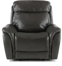 Happy-Happy Gray Leather-Match Power Recliner