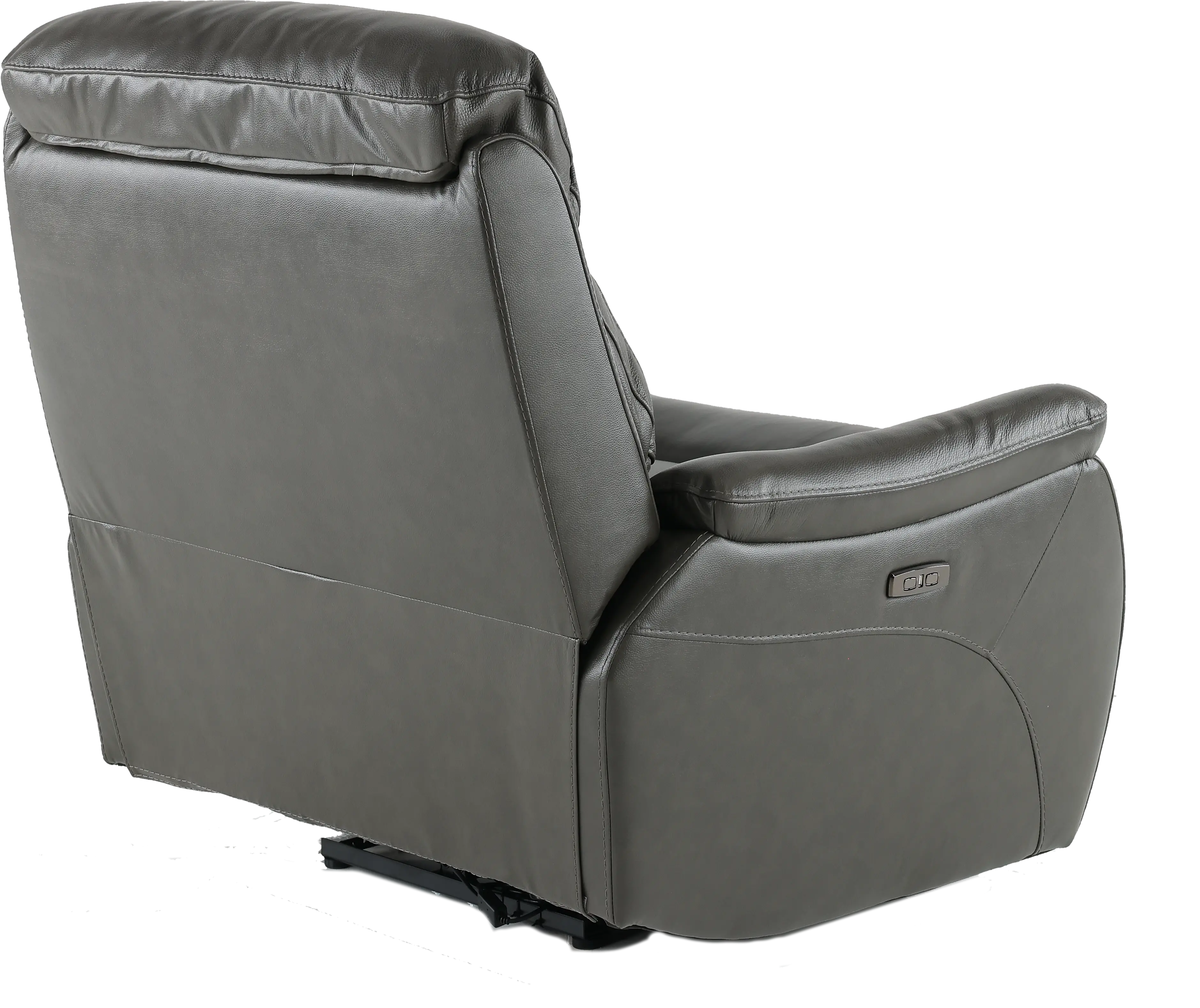 Happy-Happy Gray Leather-Match Power Recliner-4