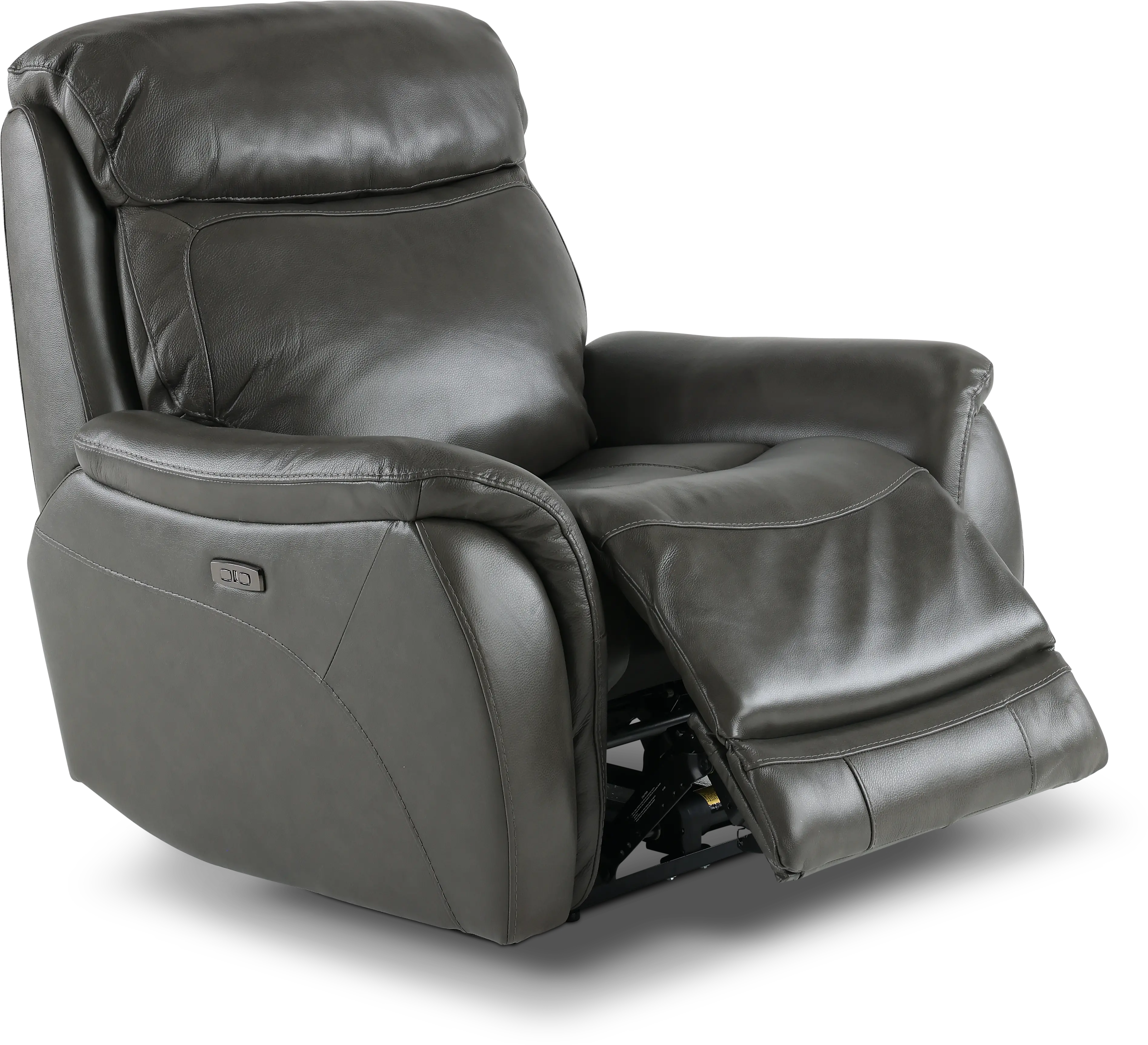 Happy-Happy Gray Leather-Match Power Recliner-5