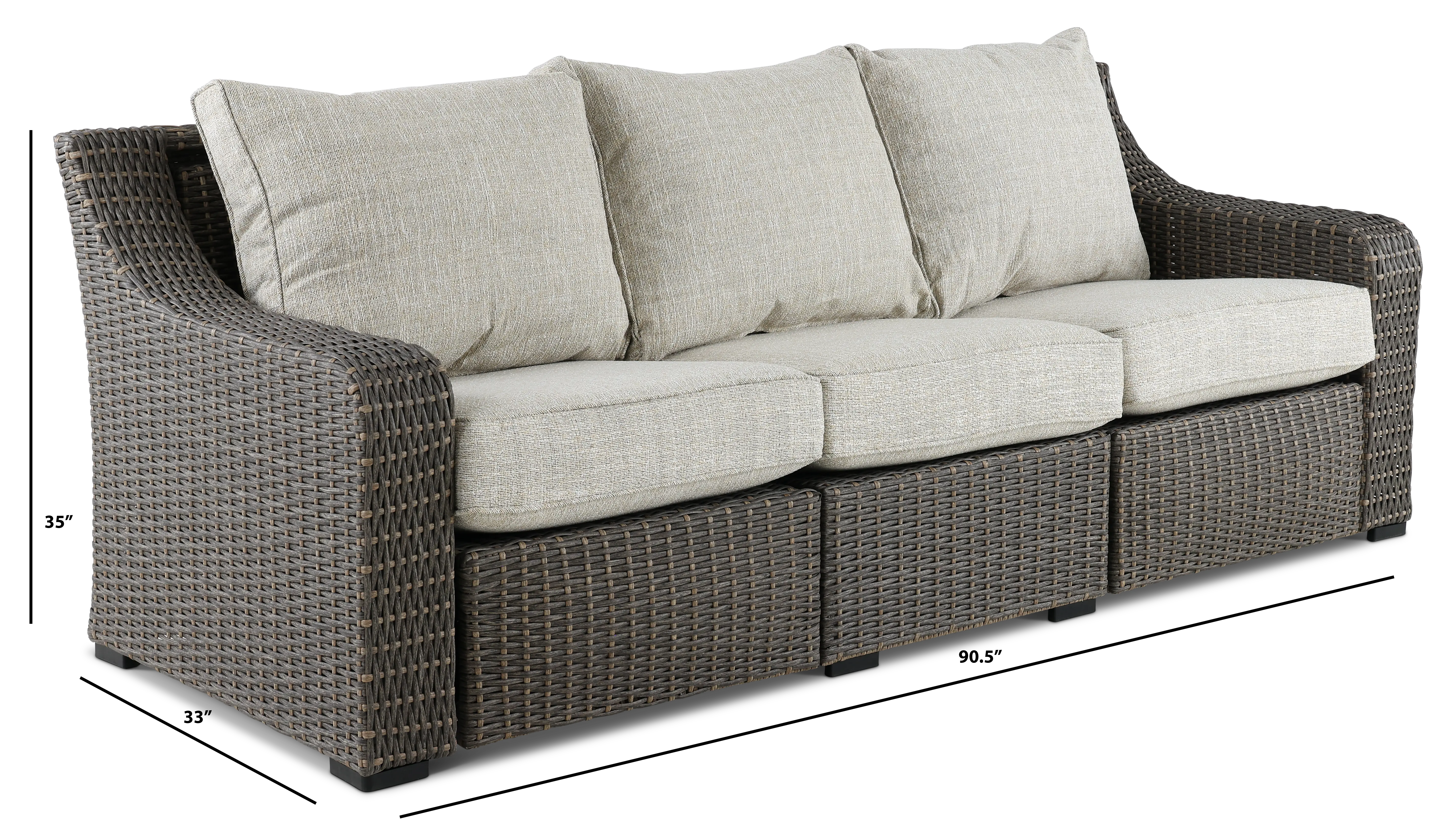 Lemans Brown Patio Sofa with Motion-3