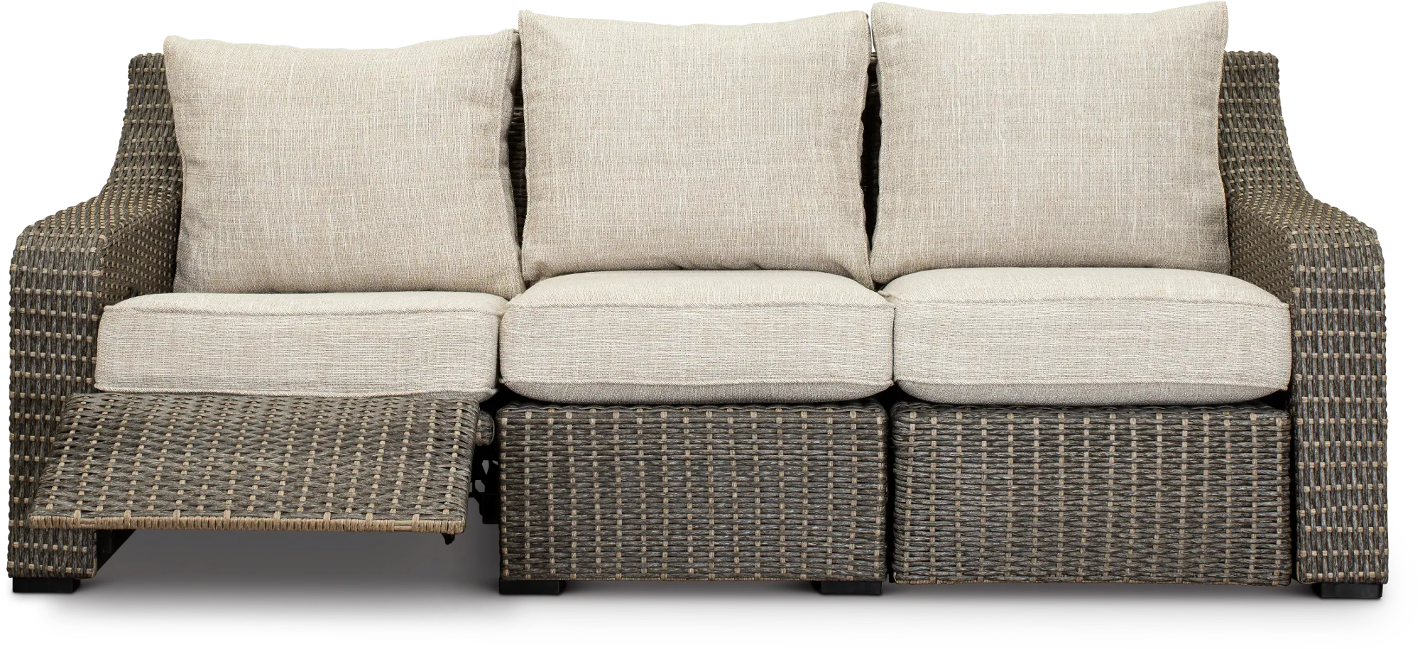 Lemans Brown Patio Sofa with Motion-4