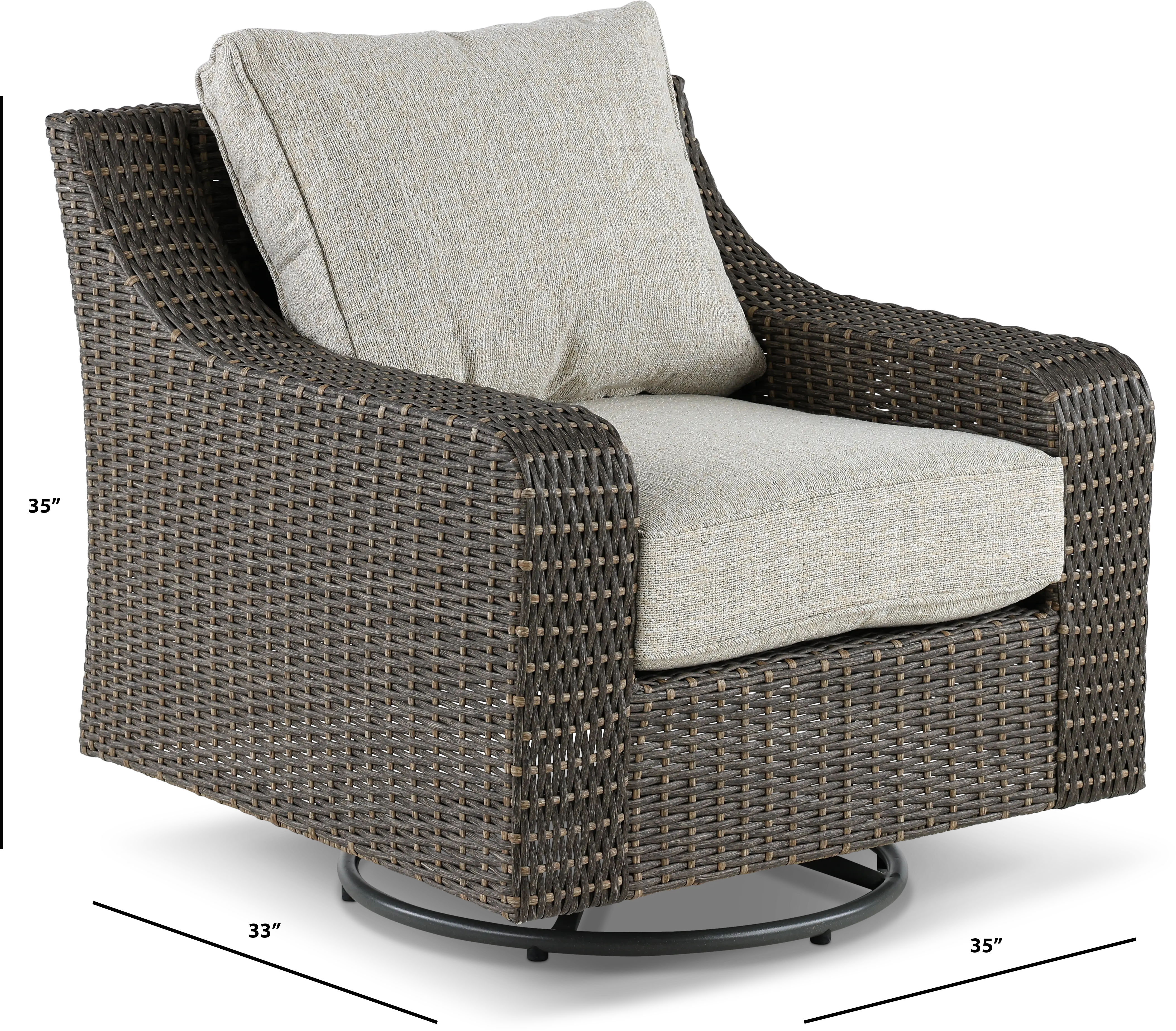 Lemans Beige Wicker Patio Chair-3