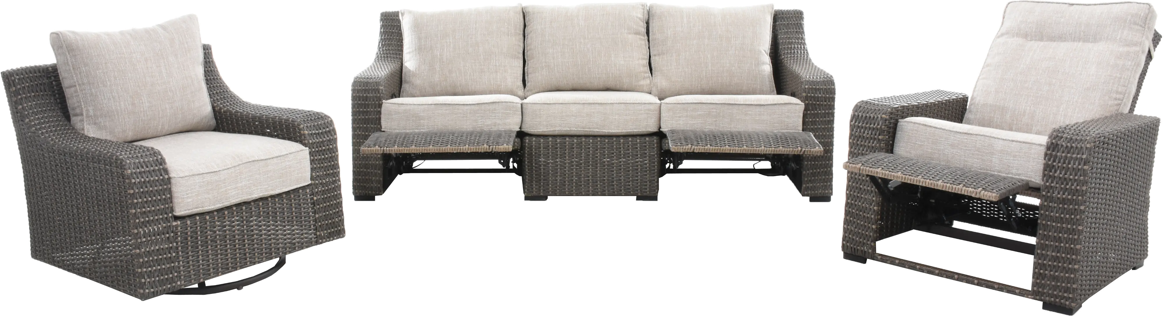 Lemans Beige Wicker Patio Chair-7