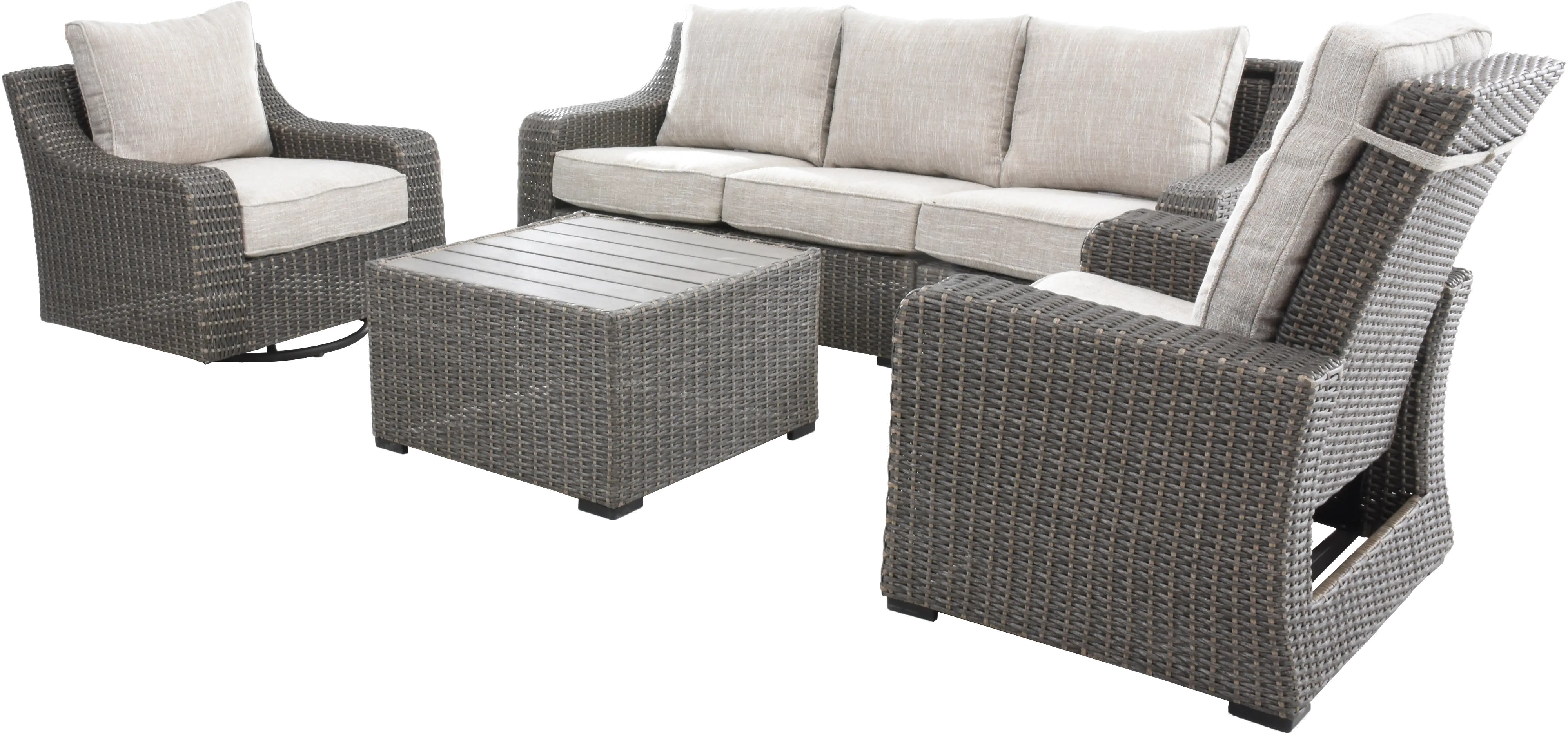 Lemans Beige Wicker Patio Chair-8