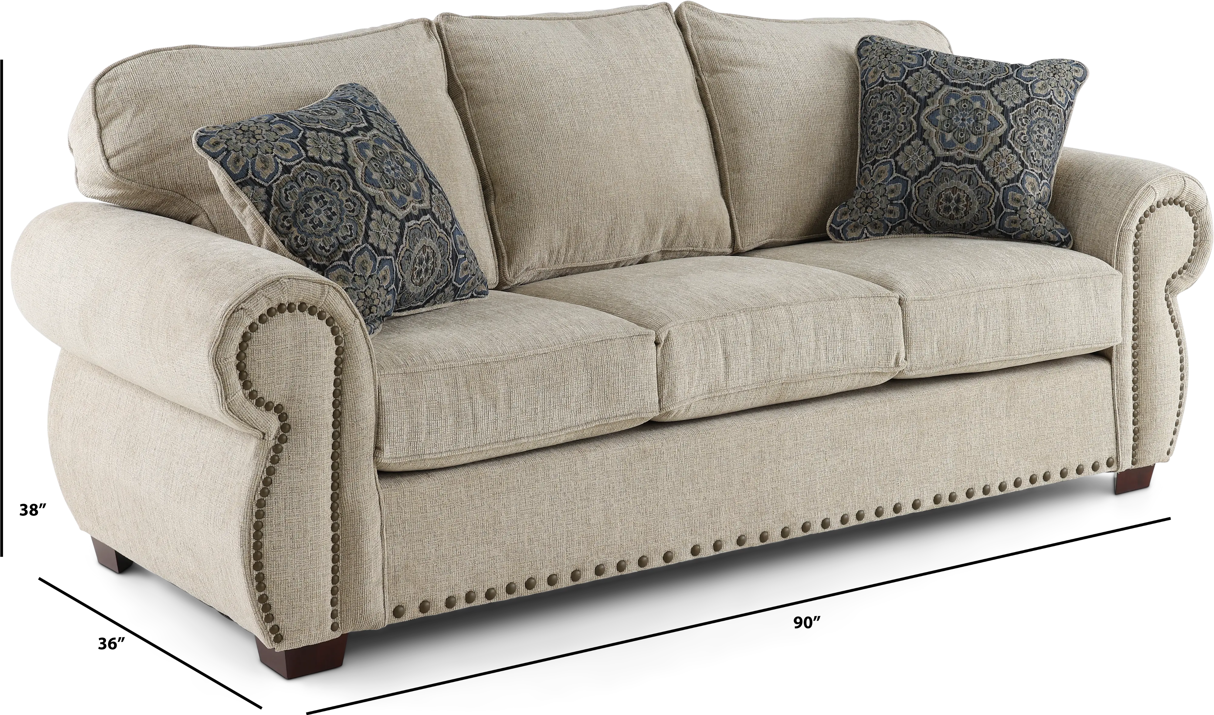 SOUSOF/DYSCAN Southport Canvas Tan Sofa-3