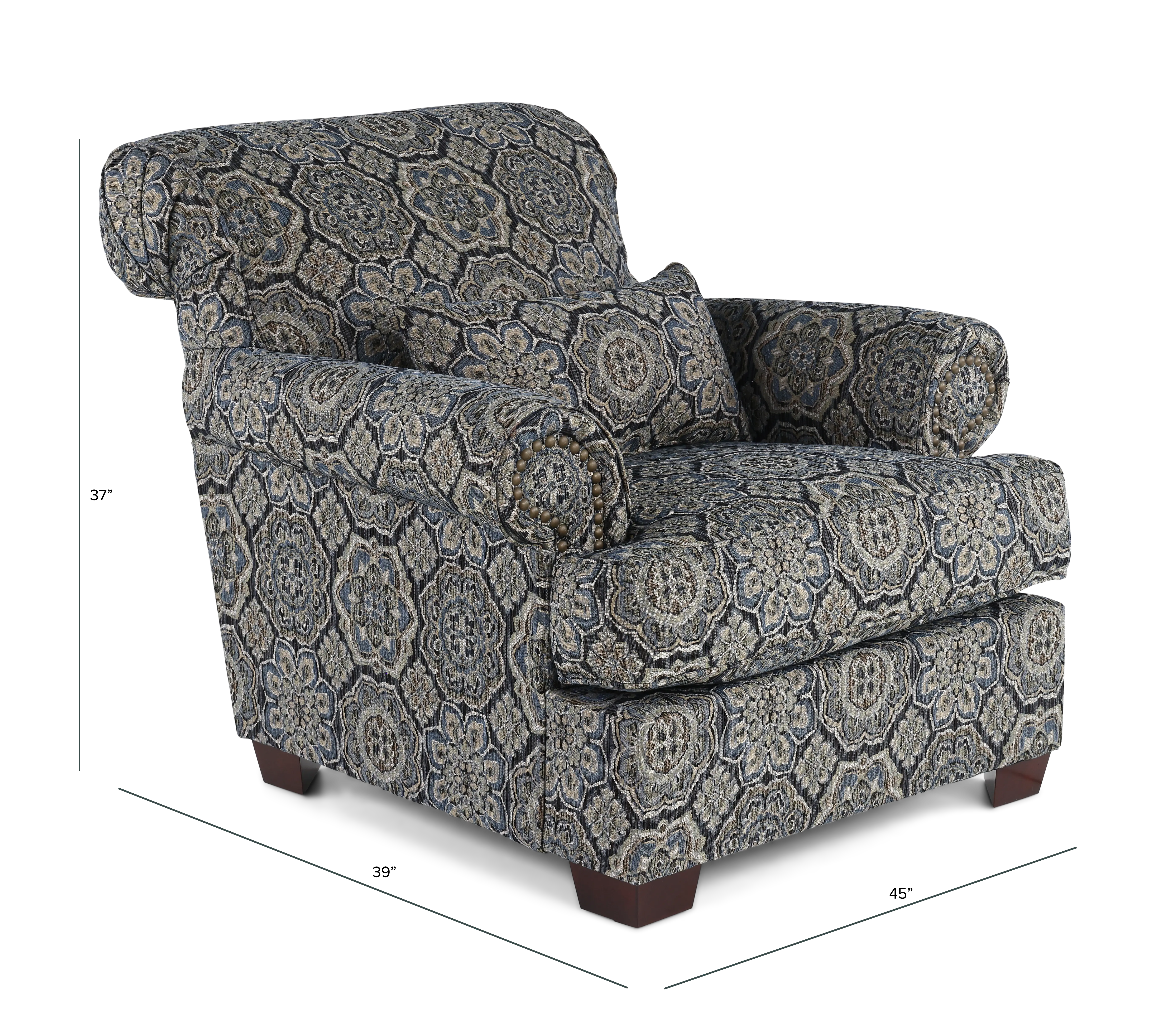 BRKCHA/KINBLU Southport Blue Accent Chair-2