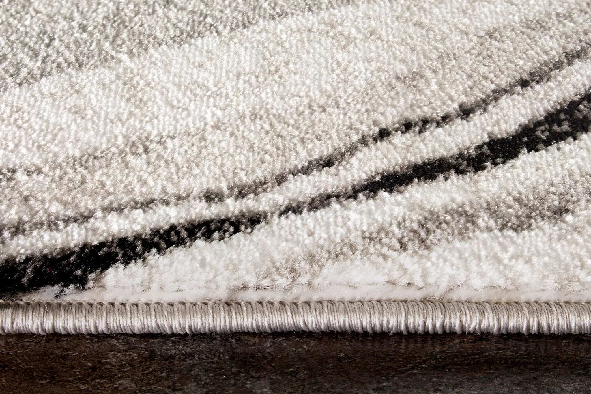 8 x 11 Large Wood Grain Gray, White and Black Area Rug - Platinum-4