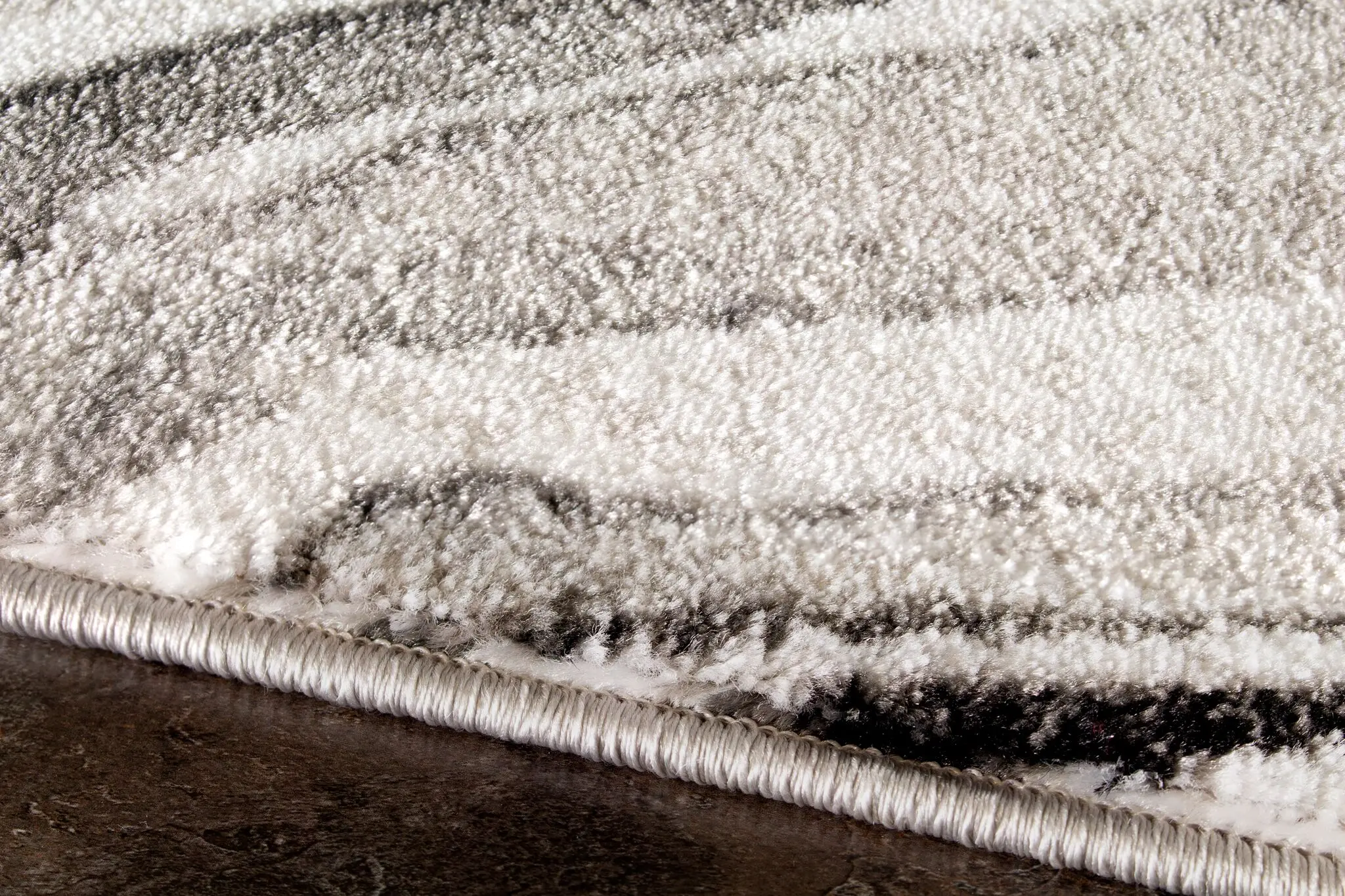 8 x 11 Large Wood Grain Gray, White and Black Area Rug - Platinum-5