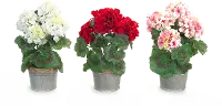 Assorted Multi Color Potted Faux Geranium Arrangement
