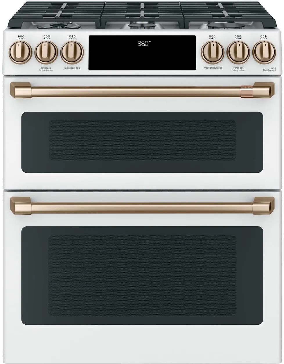 C2S950P4MW2 Cafe 7 cu ft Double Oven Dual Fuel Range - White-1