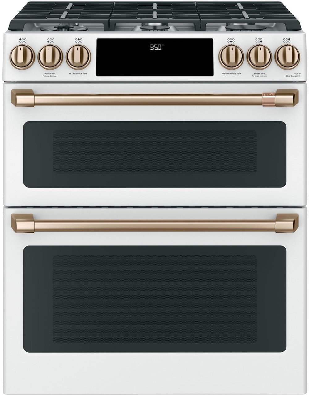 Cafe 7 cu ft Double Oven Dual Fuel Range - White