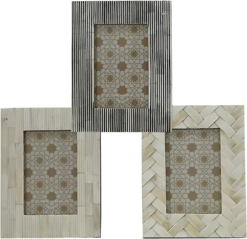 Assorted Bone Resin and Wood Picture Frame