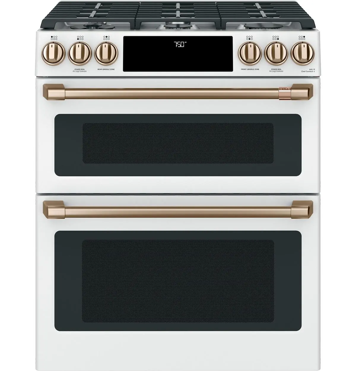 CGS750P4MW2 Cafe 7 Cu Ft Double Oven Gas Range - White-1
