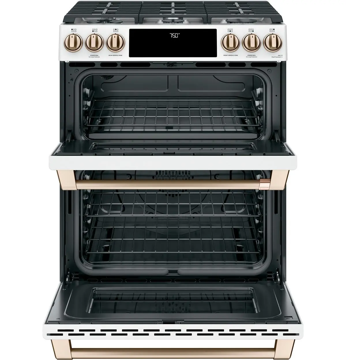 CGS750P4MW2 Cafe 7 Cu Ft Double Oven Gas Range - White-3