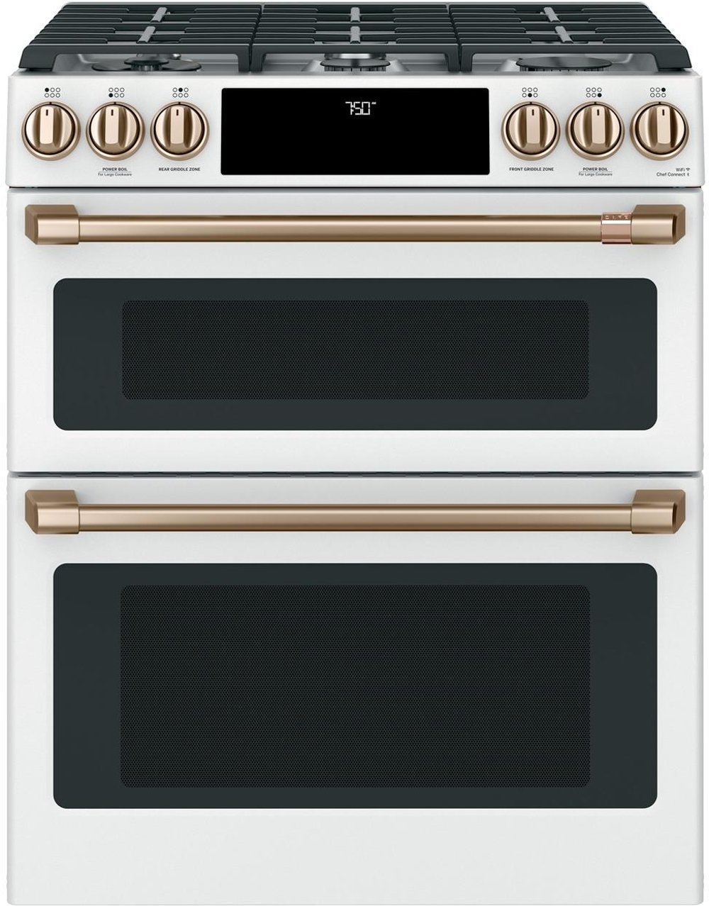 Cafe 7 cu ft Double Oven Gas Range - White