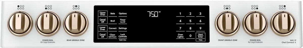 CGS750P4MW2 Cafe 7 cu ft Double Oven Gas Range - White-2