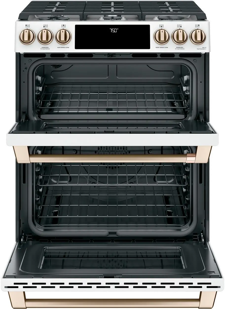 CGS750P4MW2 Cafe 7 cu ft Double Oven Gas Range - White-4