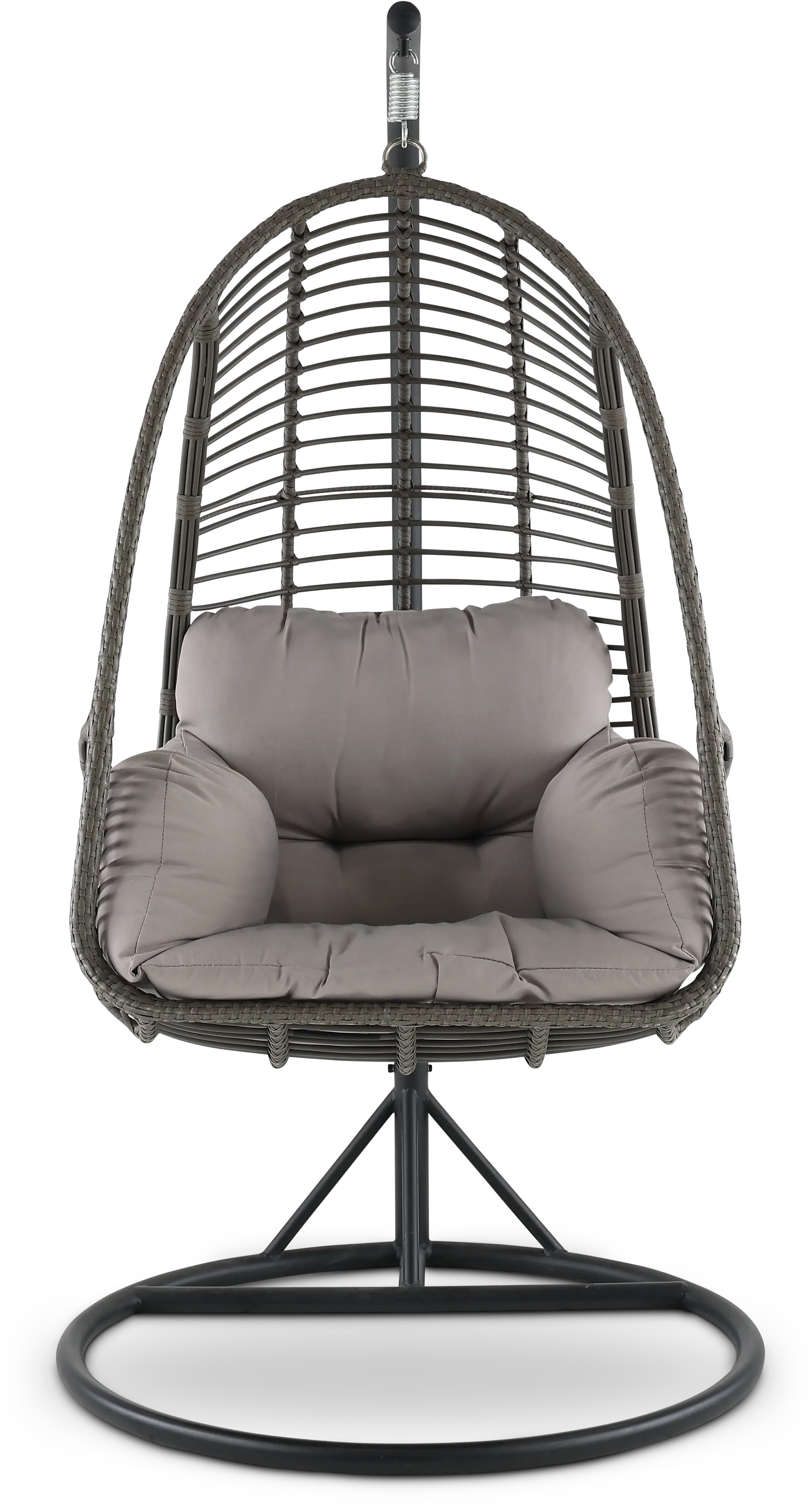 Metal Wicker Outdoor Hanging Chair with Cushion-1