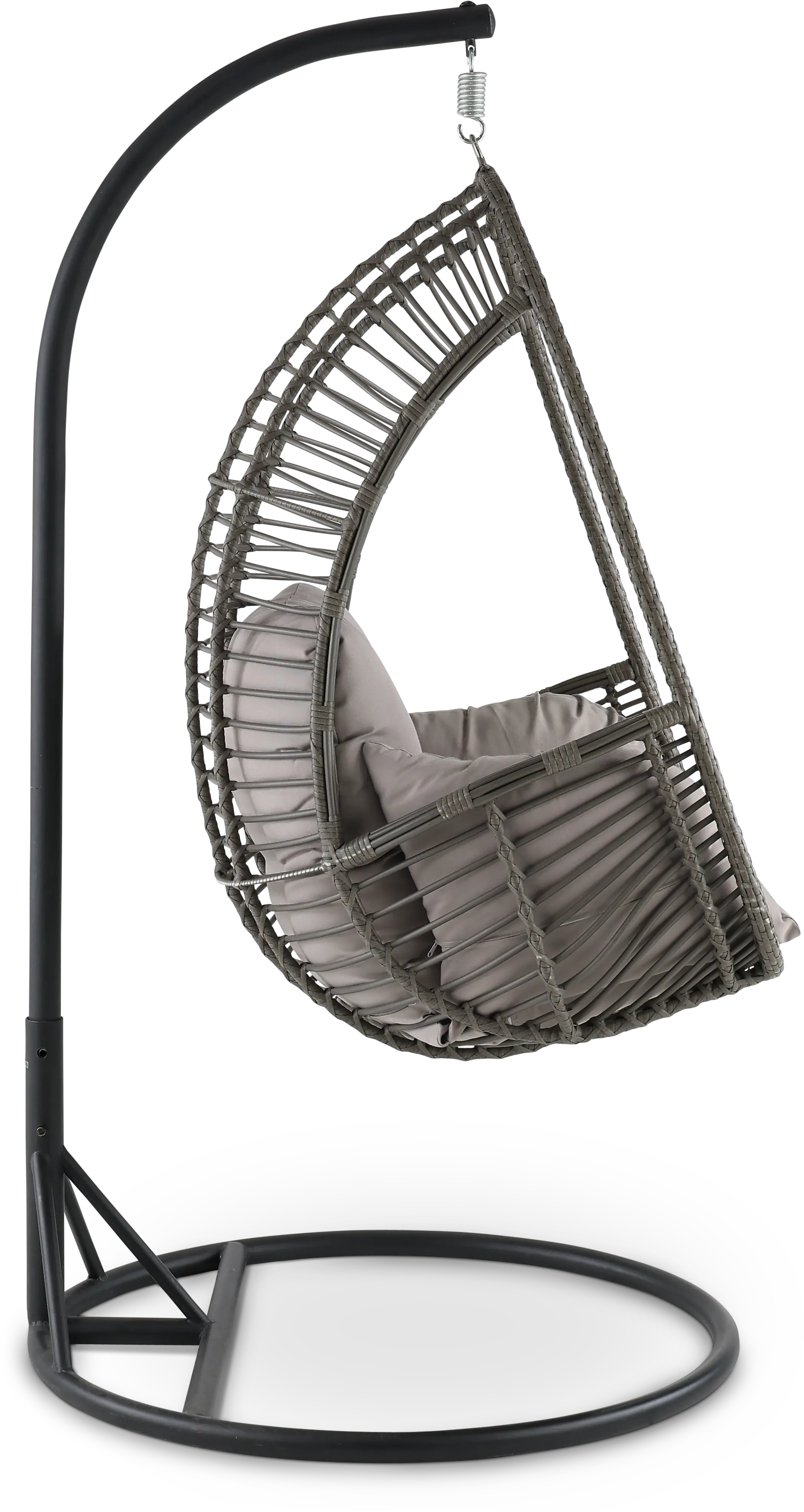Metal Wicker Outdoor Hanging Chair with Cushion-7