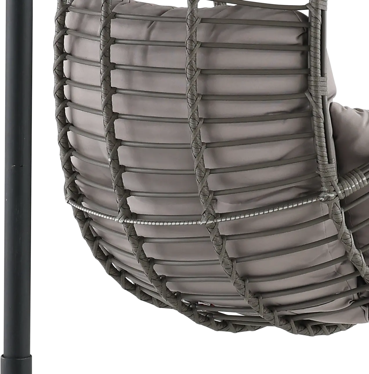 Metal Wicker Outdoor Hanging Chair with Cushion-9