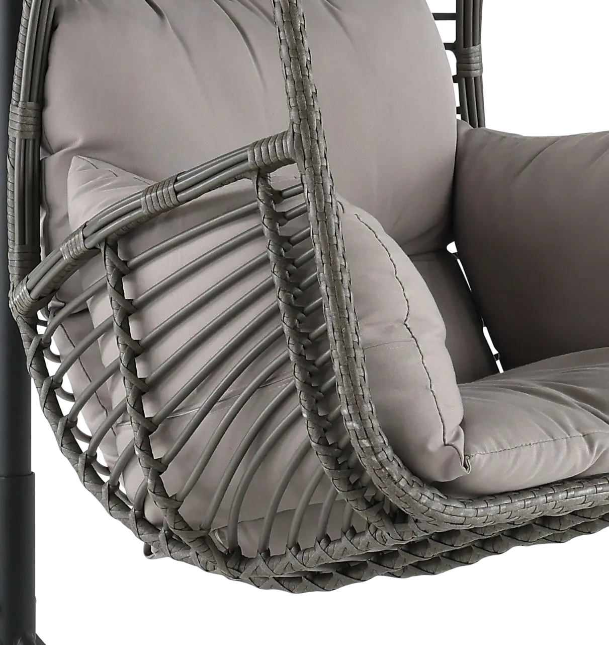 Metal Wicker Outdoor Hanging Chair with Cushion-2