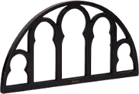 8031415DB Magnolia Home Furniture Black Semi-Circle Window Wall Pane