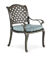 Macan Gray and Blue Patio Dining Chair
