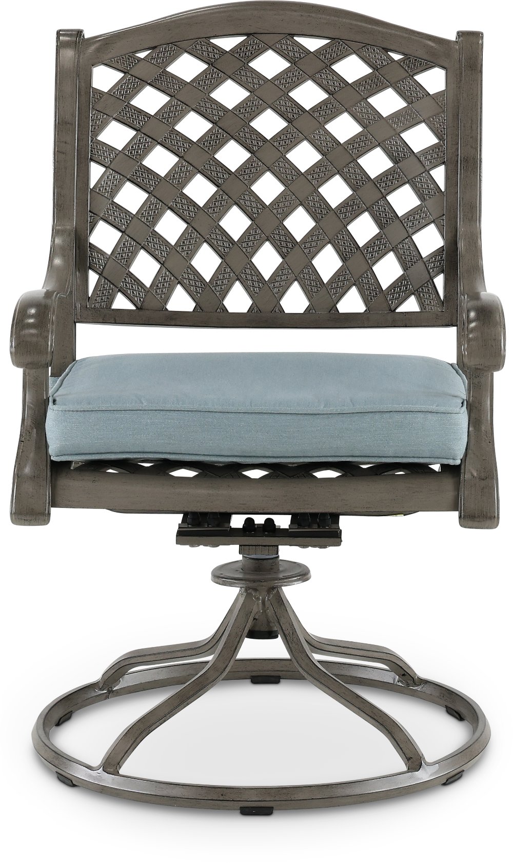 Macan Gray and Blue Swivel Rocking Patio Chair