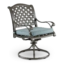 Macan Gray and Blue Swivel Rocking Patio Chair