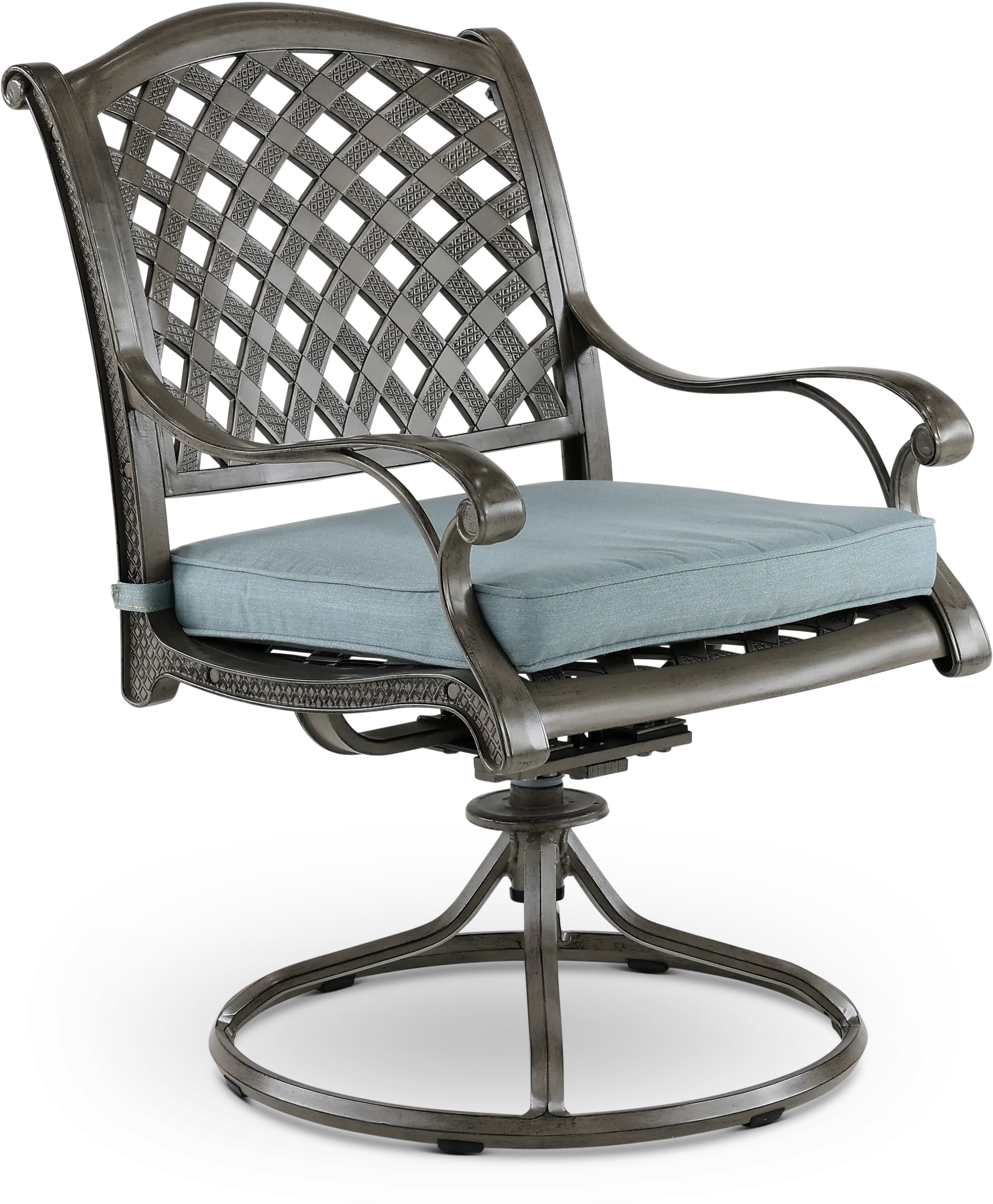 Macan Gray and Blue Swivel Rocking Patio Chair-2
