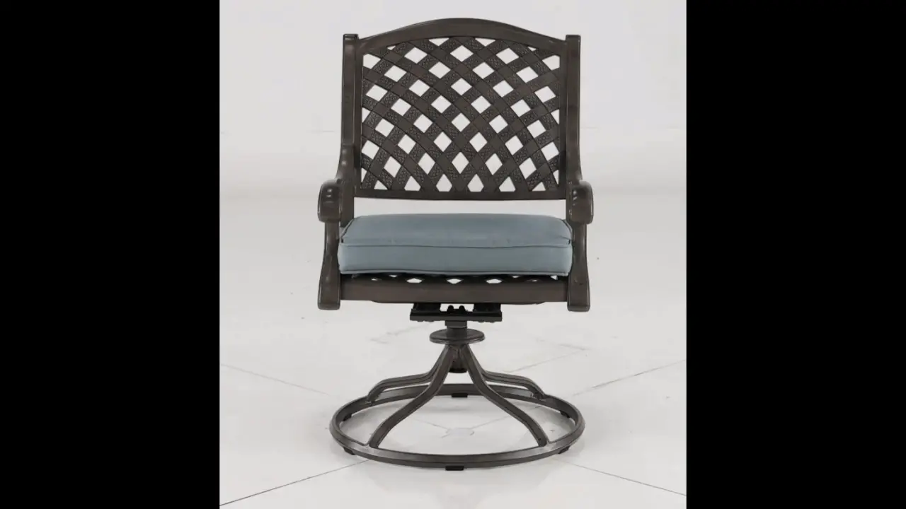Macan Gray and Blue Swivel Rocking Patio Chair-4