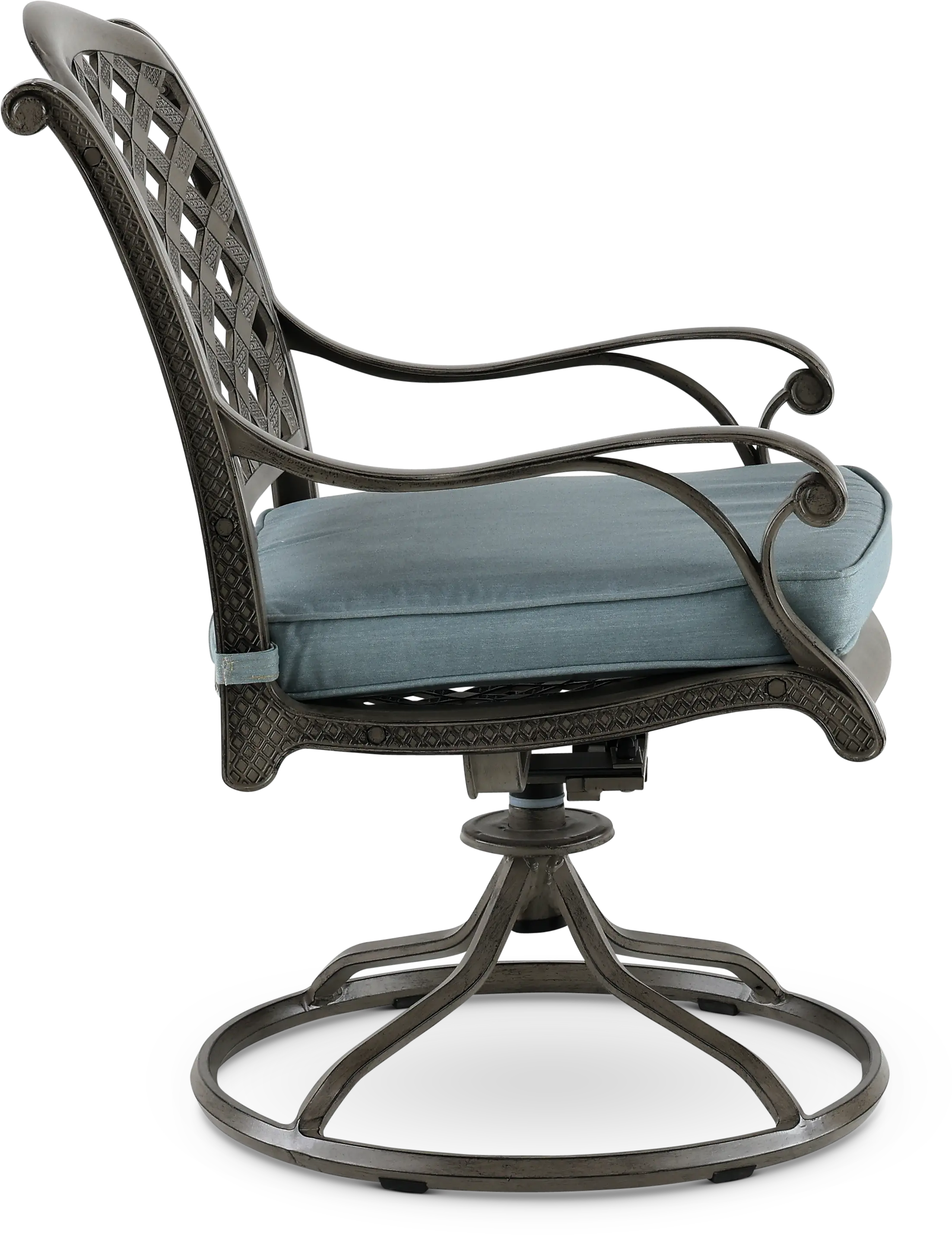 Macan Gray and Blue Swivel Rocking Patio Chair-5