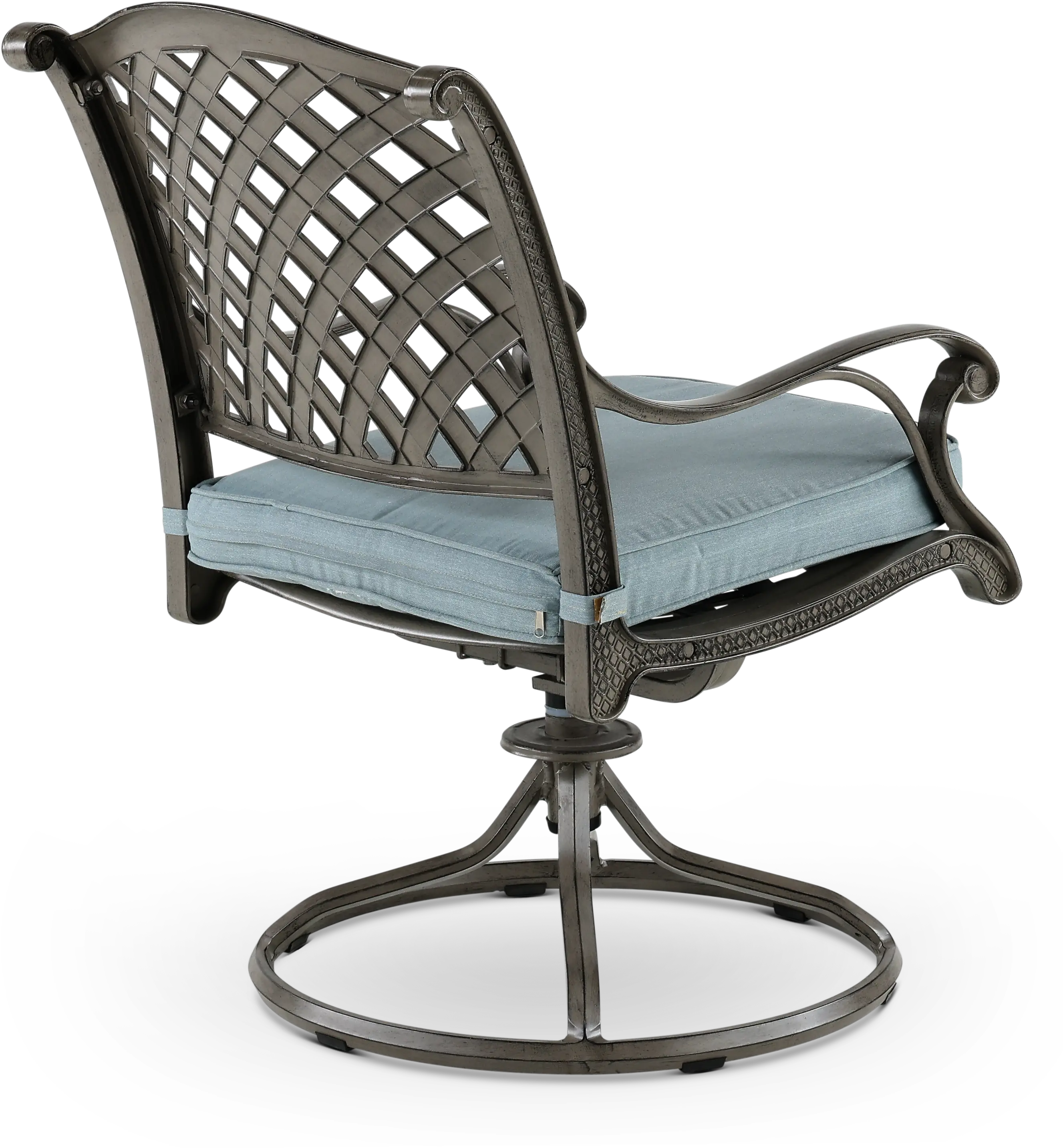 Macan Gray and Blue Swivel Rocking Patio Chair-6
