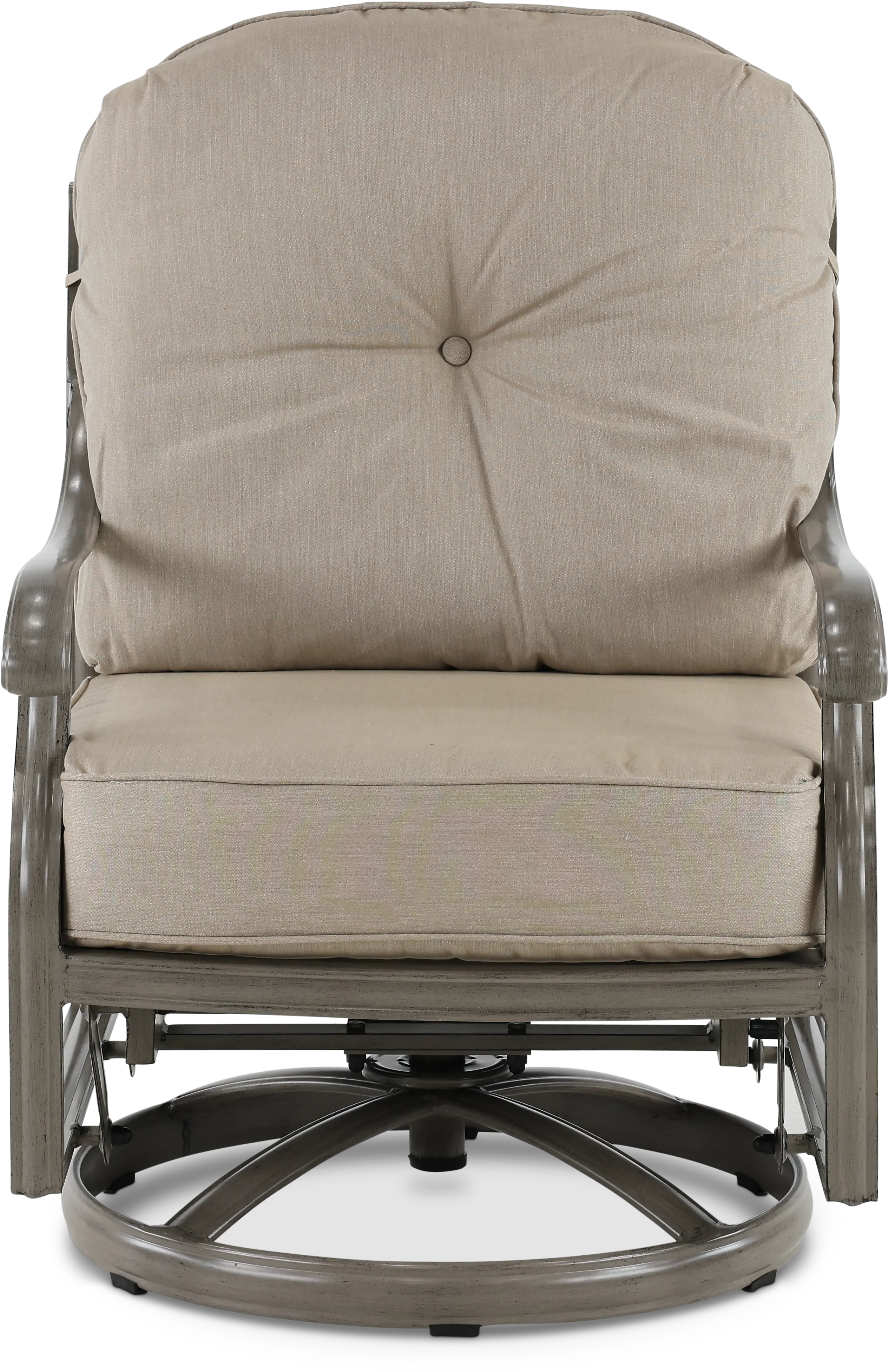 Macan Gray and Off-White High Back Patio Dining Swivel Rocker-4
