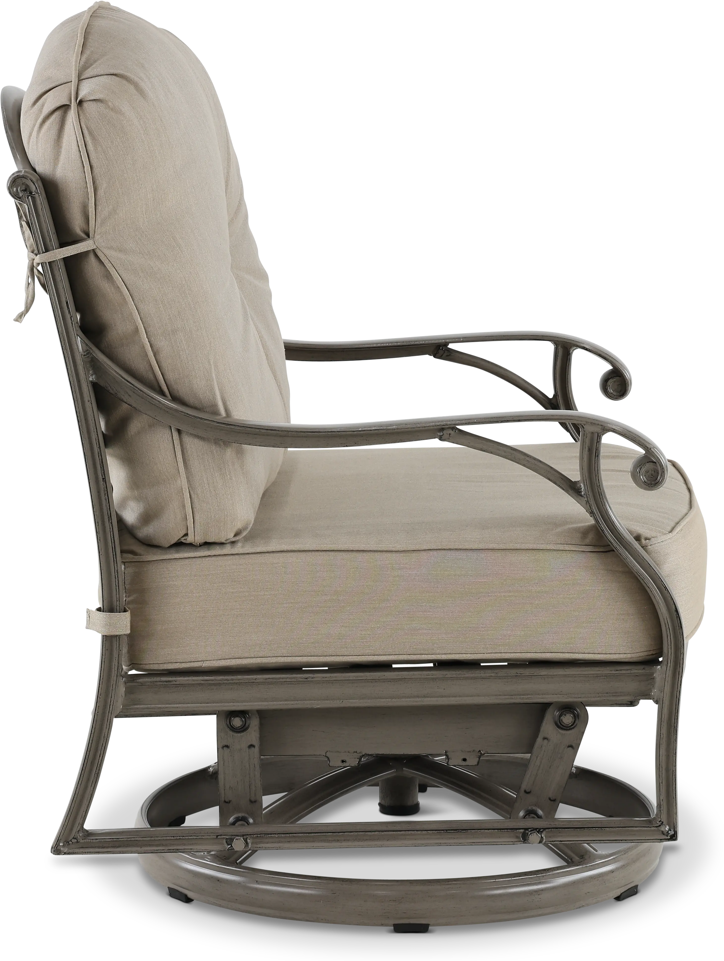 Macan Gray and Off-White High Back Patio Dining Swivel Rocker-3