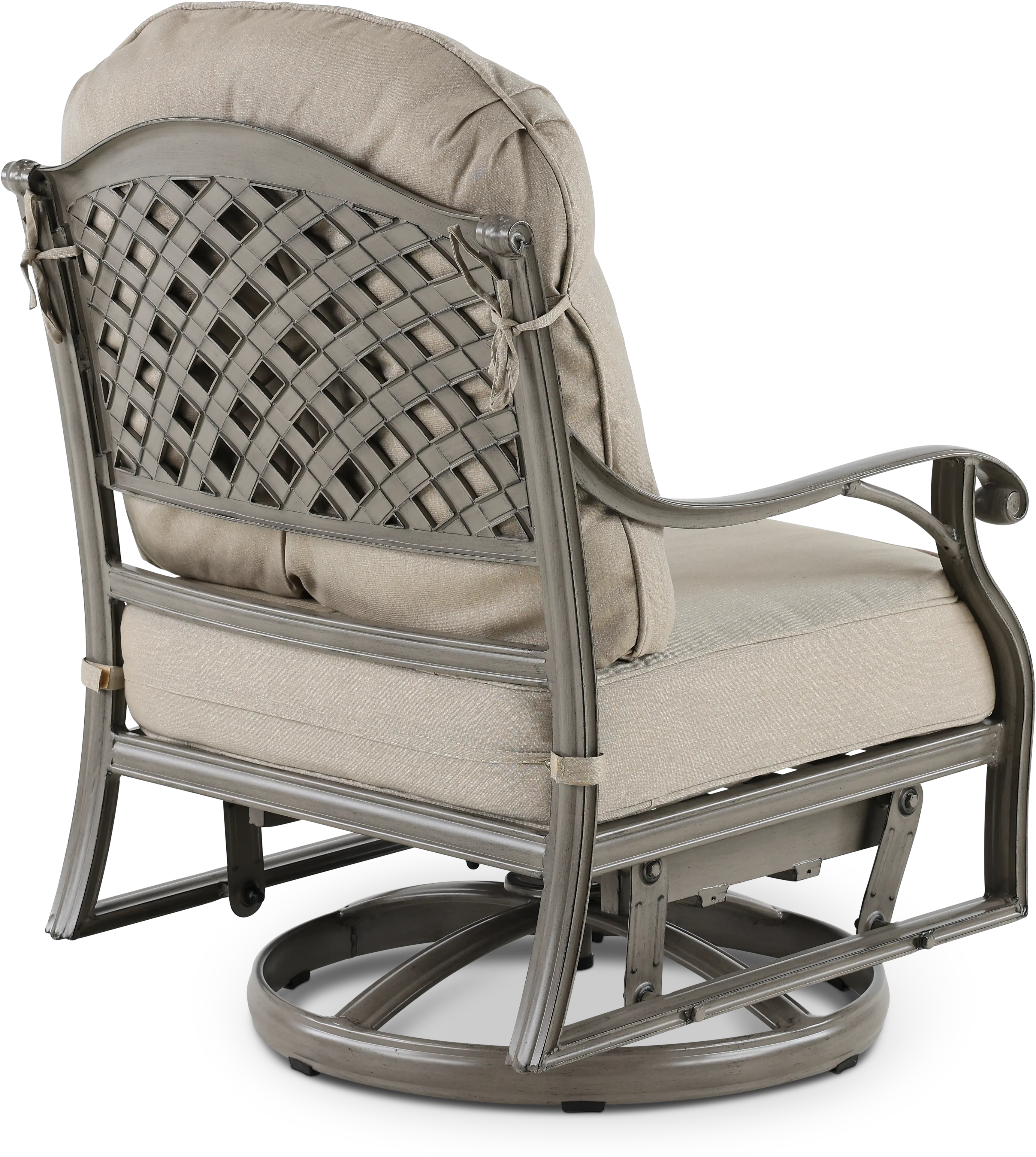 Macan Gray and Off-White High Back Patio Dining Swivel Rocker-7
